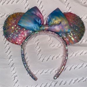 Cotton candy rainbow Minnie ears